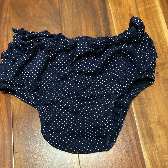 Girl’s Size 12-18 Months Ruffle Bummies Bundle of 2: Blue/Green & Navy Polkadot - Picture 5 of 7
